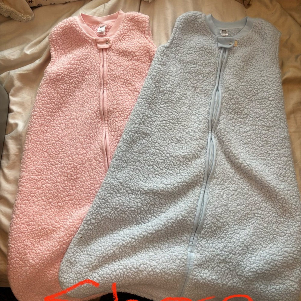 NWOT Pink and Blue Sherpa Sleep Sacks